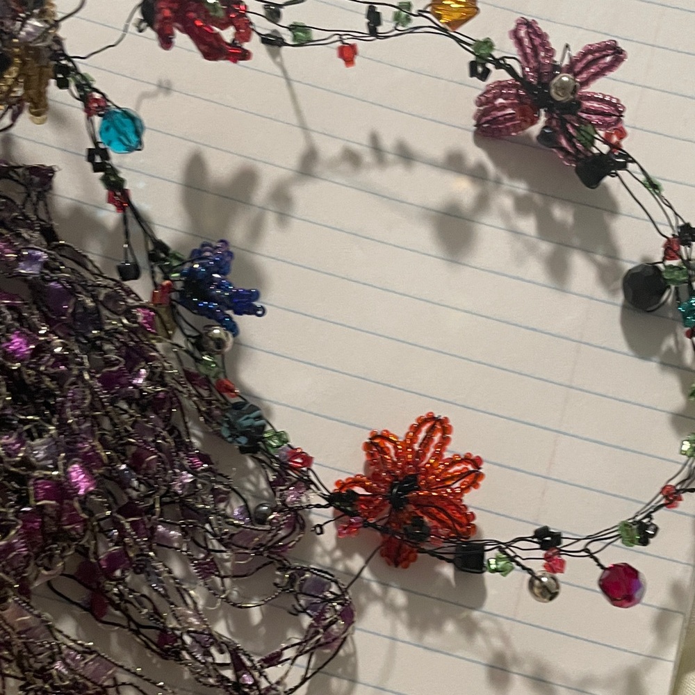 Jewelry tangle floral flower artsy necklace or bracelet - Picture 3 of 14